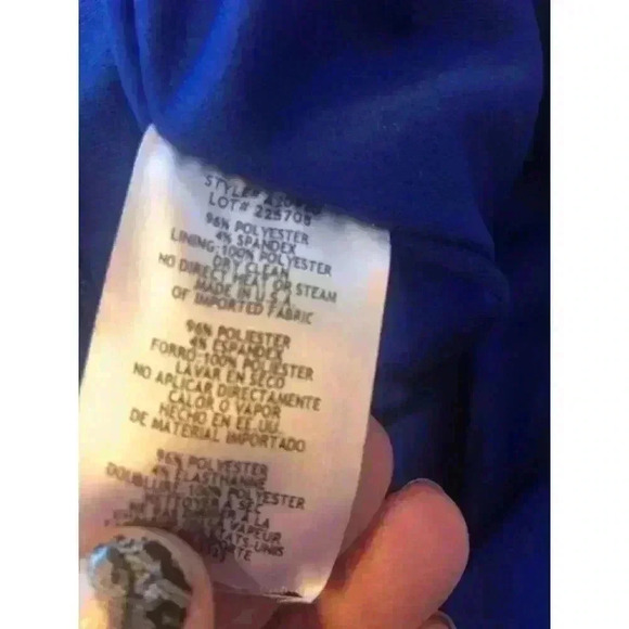 Royal blue Asymmetrical Scuba material Betsy & Adam Dress NWT Sz12 - Picture 4 of 11